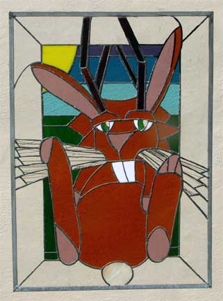jackalope stained glass