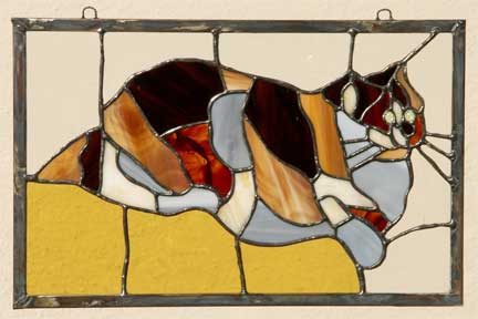 cat stained glass